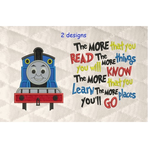 Thomas the train applique with the more that you read