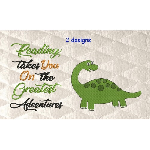 Dinosaur grand with reading takes you