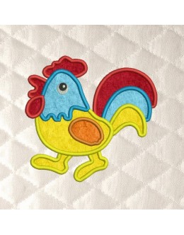 Cock embrodery design