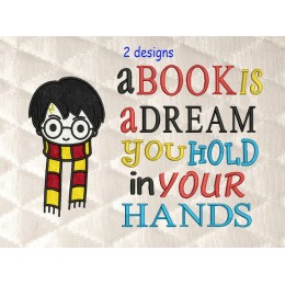Harry potter face scarf with a book is a dream