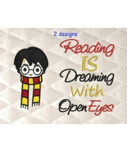 Harry potter face scarf with reading is dreaming