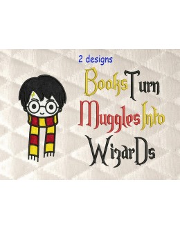 Harry potter face scarf with Books turn