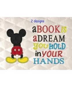 Mickey mouse behind with a book is a dream