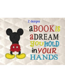Mickey mouse behind with a book is a dream