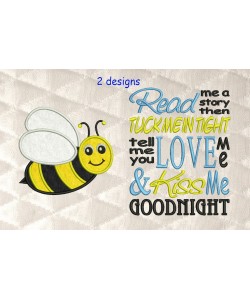 bee applique with read me 2 designs 3 sizes
