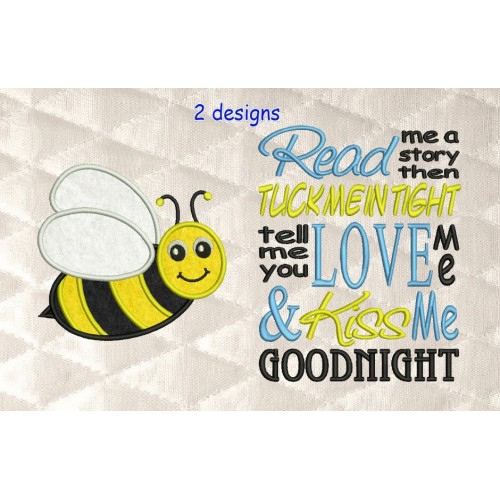 bee applique with read me 2 designs 3 sizes