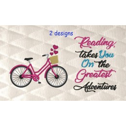 Bicycle embroidery with reading takes you Bicycle embroidery with reading takes you