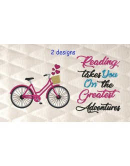 Bicycle embroidery with reading takes you