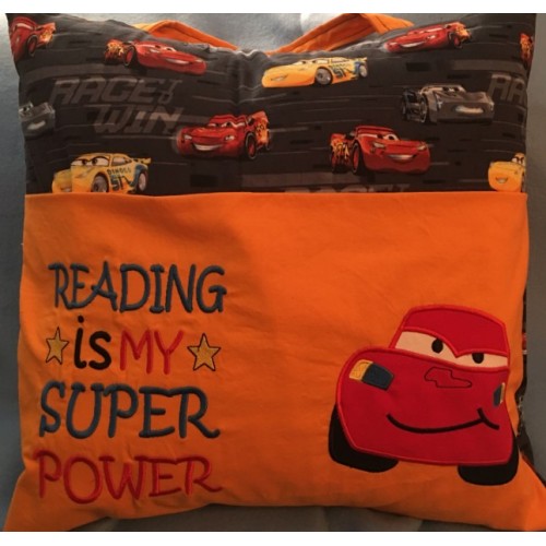 McQueen applique with reading is my superpower