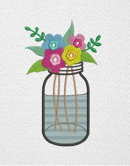 Mason jar embroidery design