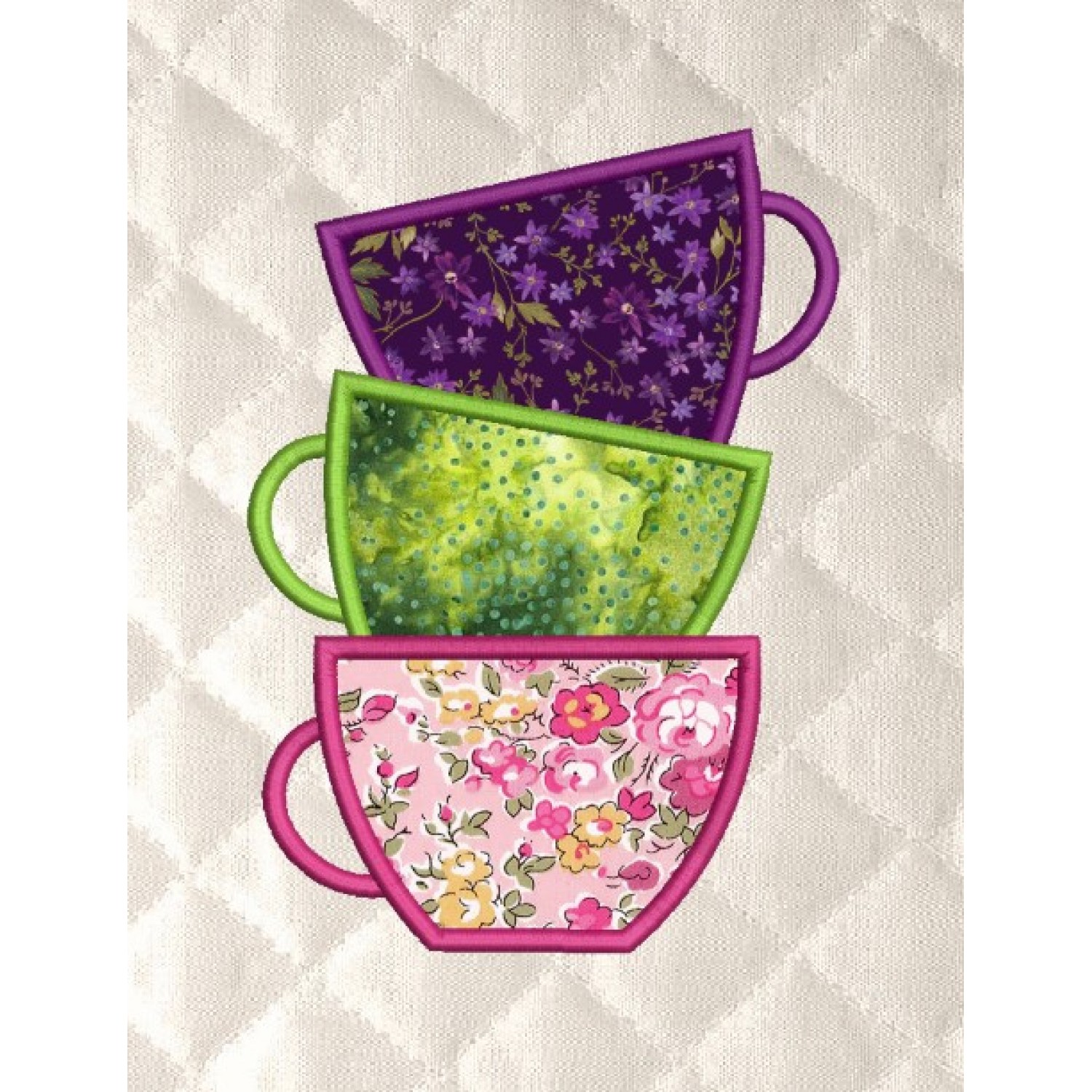 Tea cups applique Tea cups applique