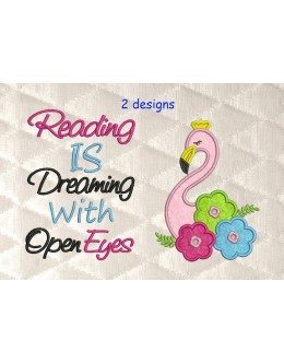 flamingo with reading is dreaming