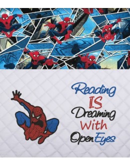 Spiderman lonway with reading is dreaming
