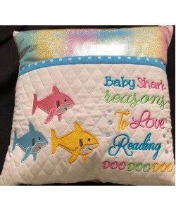 Shark Three Embroidery with Baby Shark Reasons