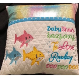 Sharks with Baby Shark Reasons Reading Pillow