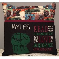 Hulk Fist applique with read me a story reading pillow embroidery designs