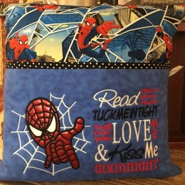 Spiderman with read me reading pillow