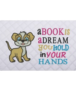 dog embroidery a book is a dream