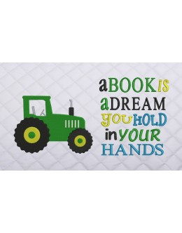 tractor embroidery a book is a dream