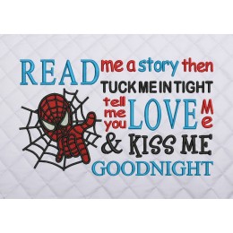 Spiderman Read me story embroidery design