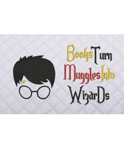 Harry potter face embroidery Books Turn