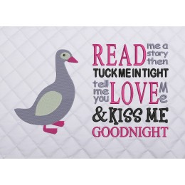 Duck embroidery read me a story