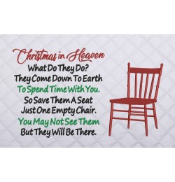 Christmas in Heaven with Chair embroidery designs