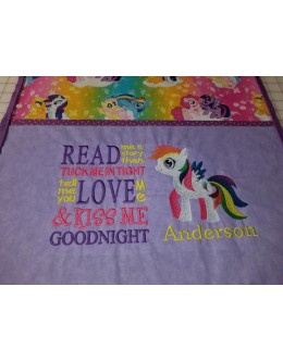 my little pony with read me a story embroidery designs