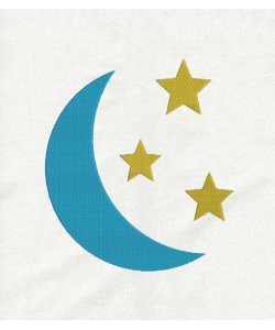 Moon and stars embroidery
