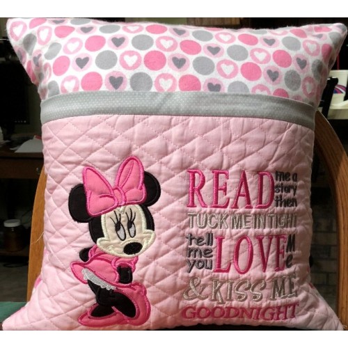 Minnie mouse with read me a story Reading Pillow
