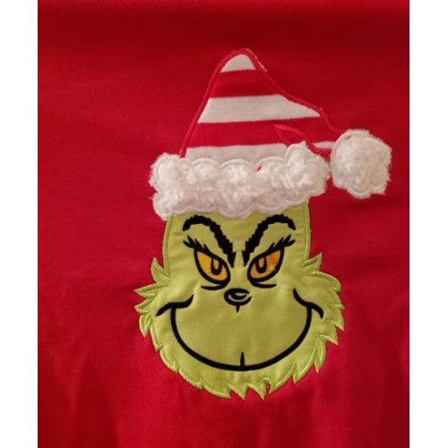 Grinch applique embroidery design