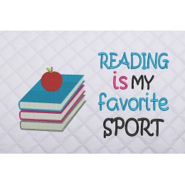 Books and apple with reading is my favorite sport