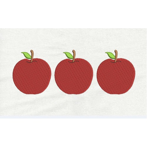 Three apples embroidery