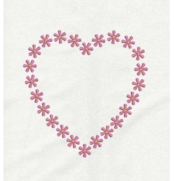 Heart roses embroidery