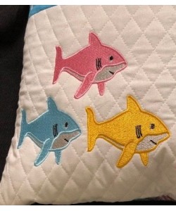 shark three embroidery design