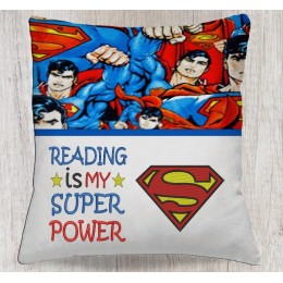Superman logo embroidery with Reading is My Super power