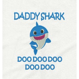 Daddy shark doo doo embroidery design