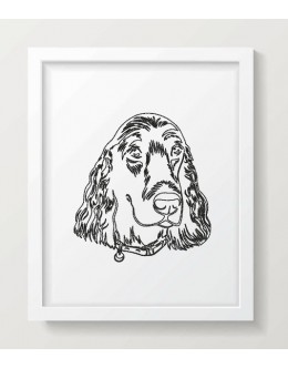 Dog face embroidery design
