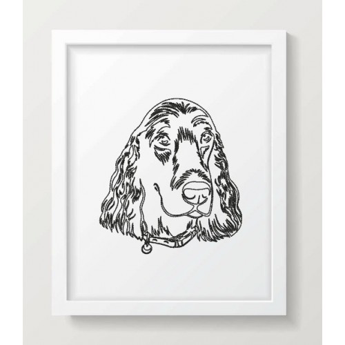 Dog face embroidery design