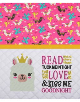 Llama face with read me a story read reading Pillow