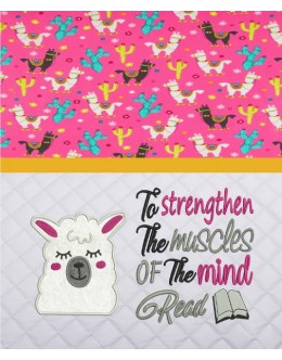 Llama face with to strengthen read reading Pillow