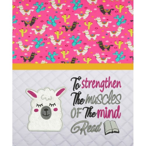 Llama face with to strengthen read reading Pillow