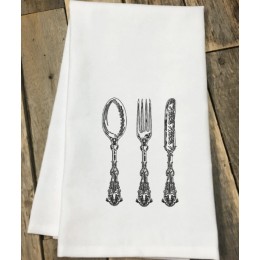 Spoon fork knife embroidery design