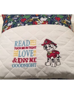 Marshal dog with read me a story Reading Pillow
