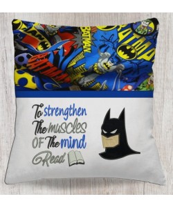 Batman face with To strengthen reading pillow embroidery designs