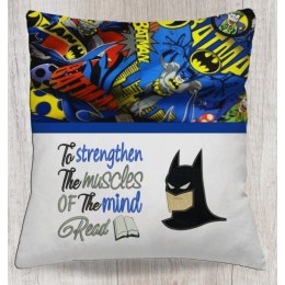 Batman face with To strengthen reading pillow embroidery designs