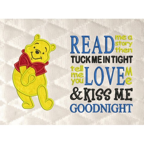 pooh applique with read me a story