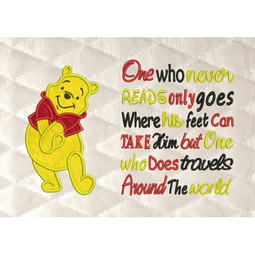 pooh applique with One who never reads