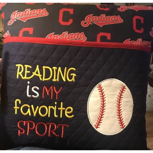 Baseball with reading is my favorite sport reading pillow