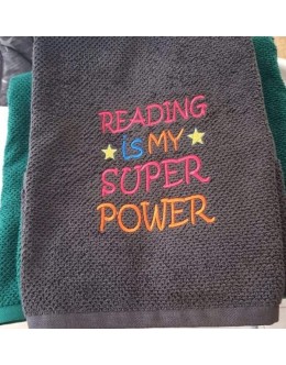 Reading is My Super power design embroidery